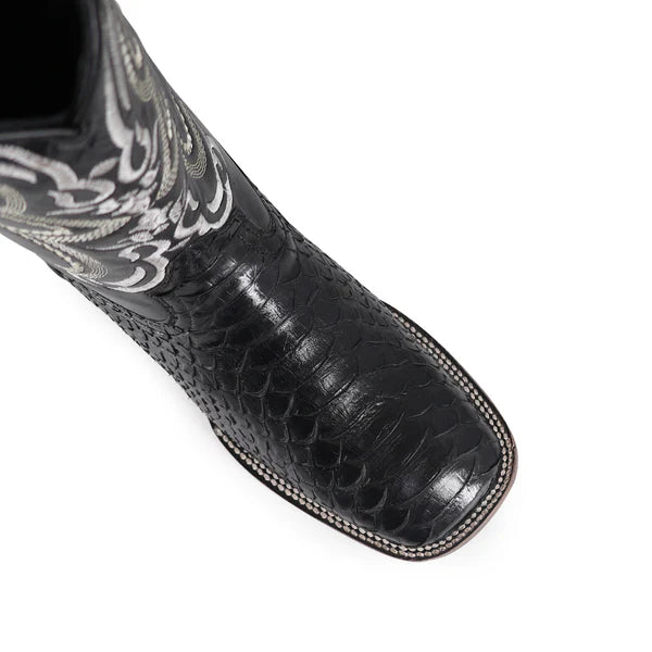 Bota Vaquera Bulldog Pata de Avestruz Negro