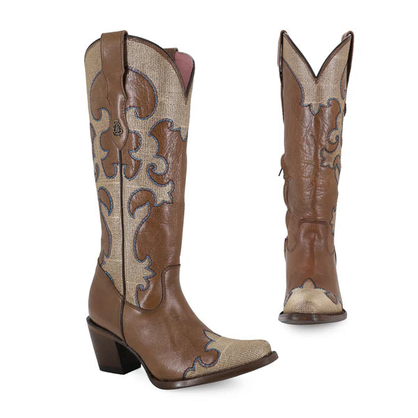 Bota vaquera para dama de piel modelo Vittoria