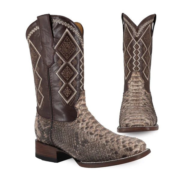Bota Vaquera Bulldog Pitón Taupe