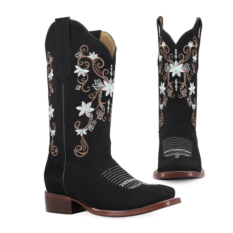 Bota vaquera para dama de piel modelo Cristal
