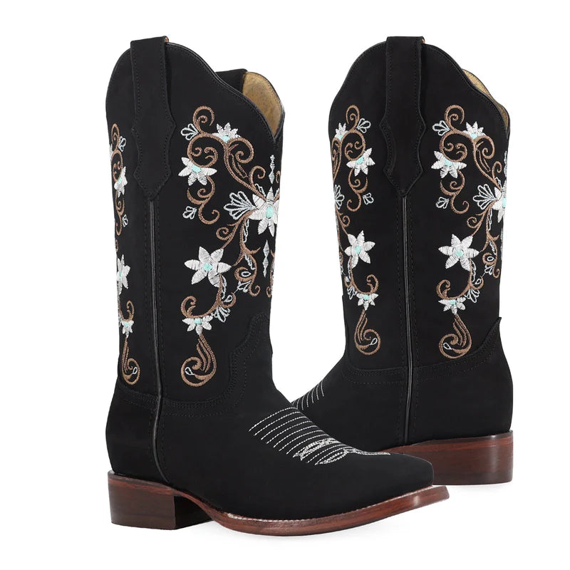 Bota vaquera para dama de piel modelo Cristal