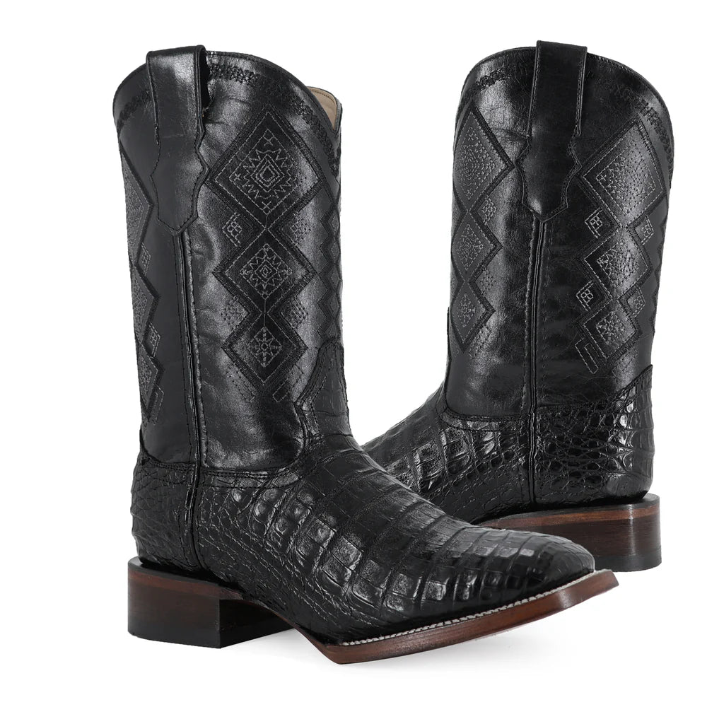 Bota Vaquera Bulldog Cocodrilo Panza Negro