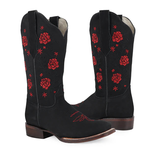 Bota vaquera para dama de piel modelo Rosalia