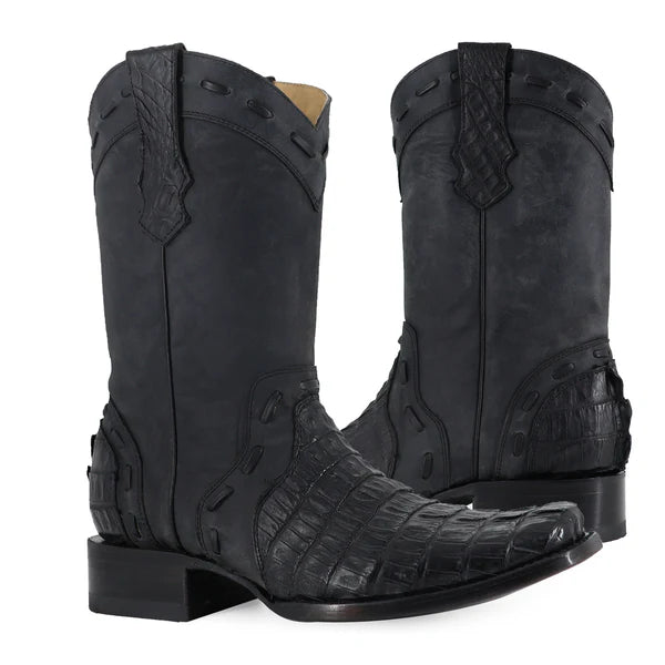 Bota Vaquera Franco Cocodrilo-Cola Negro