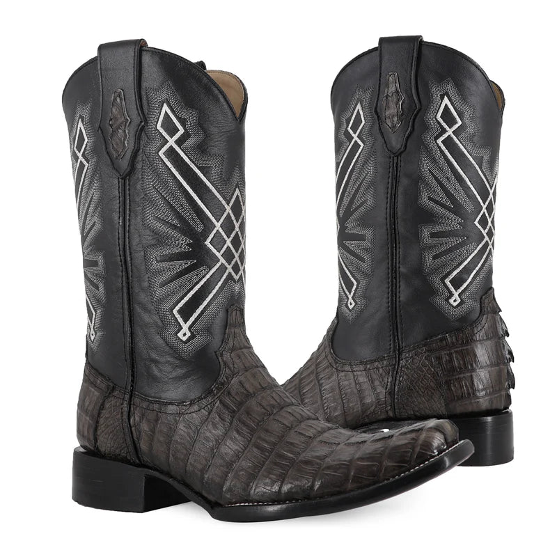 Bota Vaquera Dubai Cocodrilo Cola Gris