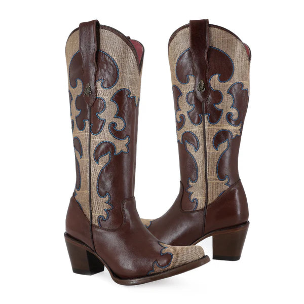 Bota vaquera para dama de piel modelo Vittoria