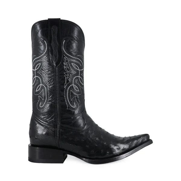 Bota Vaquera Chihuahua Avestruz Negro