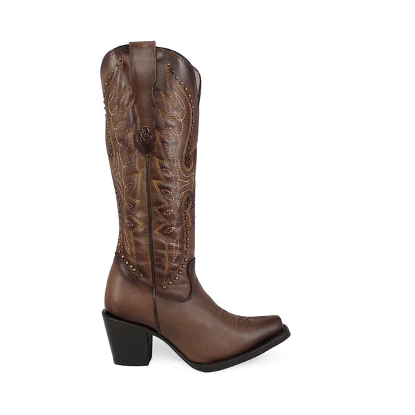 Bota vaquera para dama de piel modelo Liberty alta