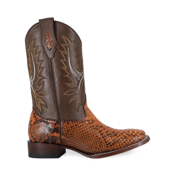 Bota Vaquera Bulldog Pitón Coñac
