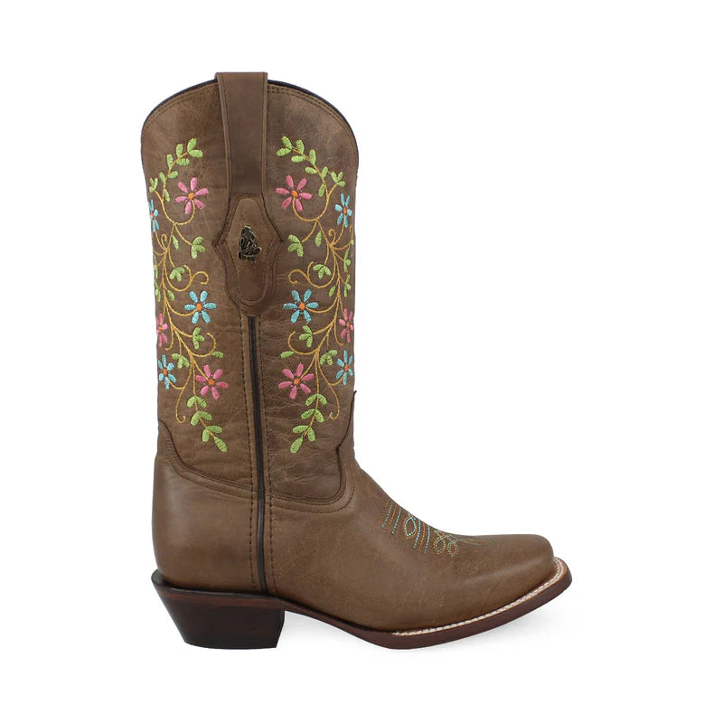 Bota vaquera para dama de piel modelo Risueña