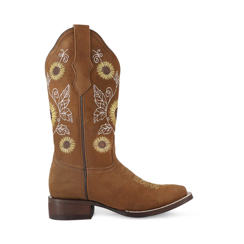 Bota vaquera para dama de piel modelo Luciana