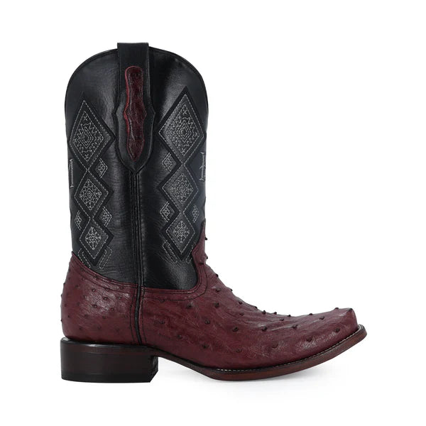 Bota Vaquera Dubai Avestruz Vino