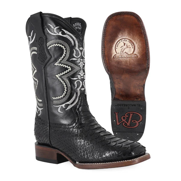 Bota Vaquera Bulldog Pata de Avestruz Negro