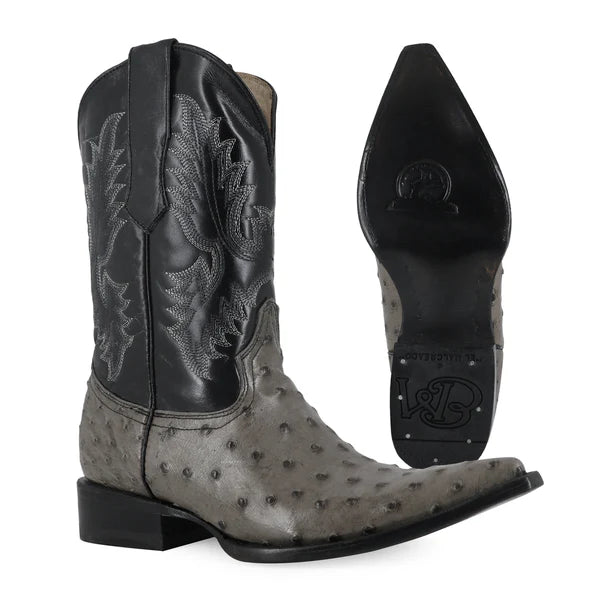 Bota Vaquera Chihuahua Avestruz Gris