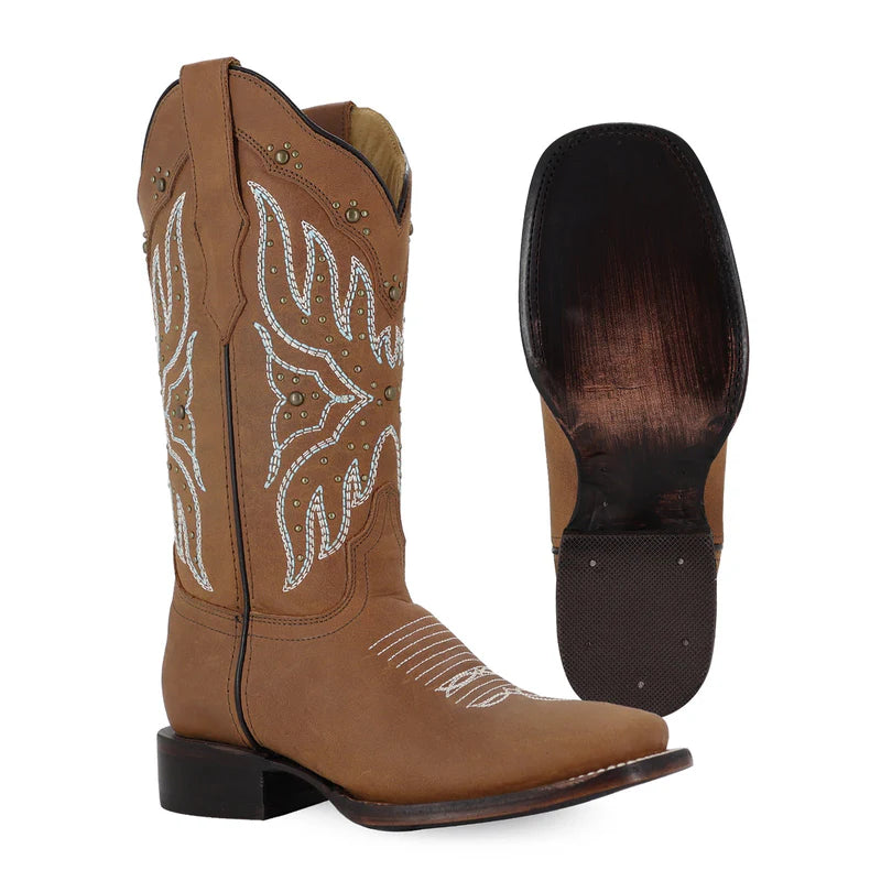 Bota vaquera para dama de piel modelo Maddy