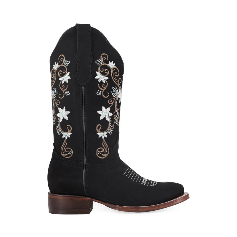 Bota vaquera para dama de piel modelo Cristal