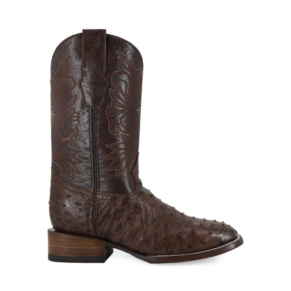 Bota Vaquera Bulldog Avestruz Rustico Cafe Bruciato