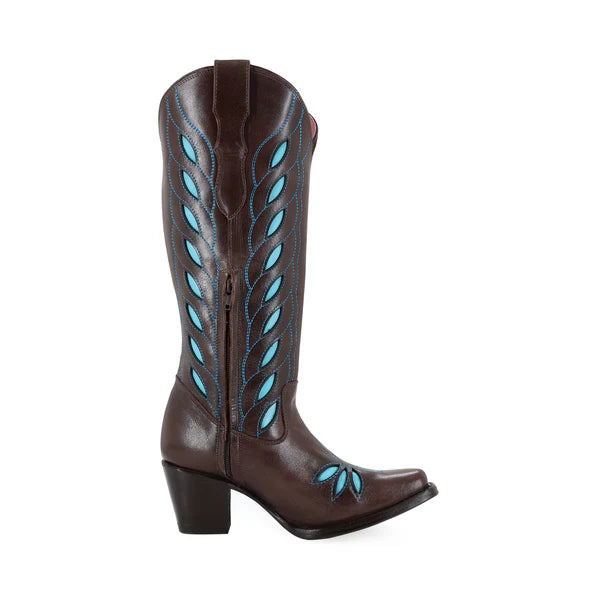 Bota vaquera para dama de piel modelo Maya