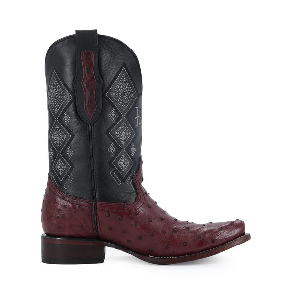 Bota Vaquera Dubai Avestruz Vino