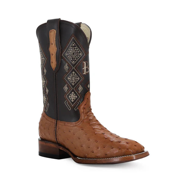 Bota Vaquera Bulldog Avestruz Coñac