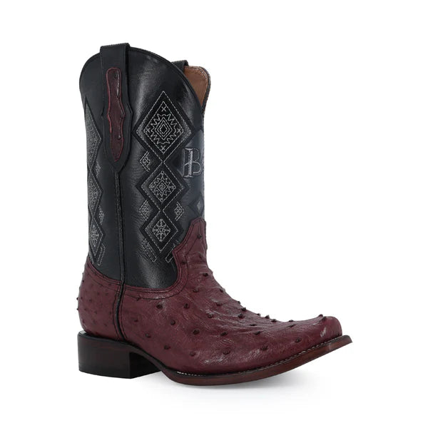 Bota Vaquera Dubai Avestruz Vino