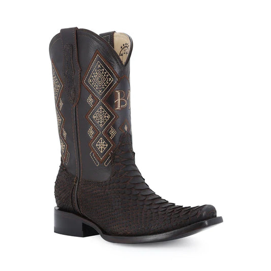 Bota Vaquera Dubái Pitón Nobuck Cafe