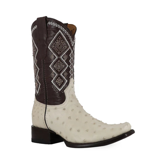 Bota Vaquera Dubai Avestruz Hueso