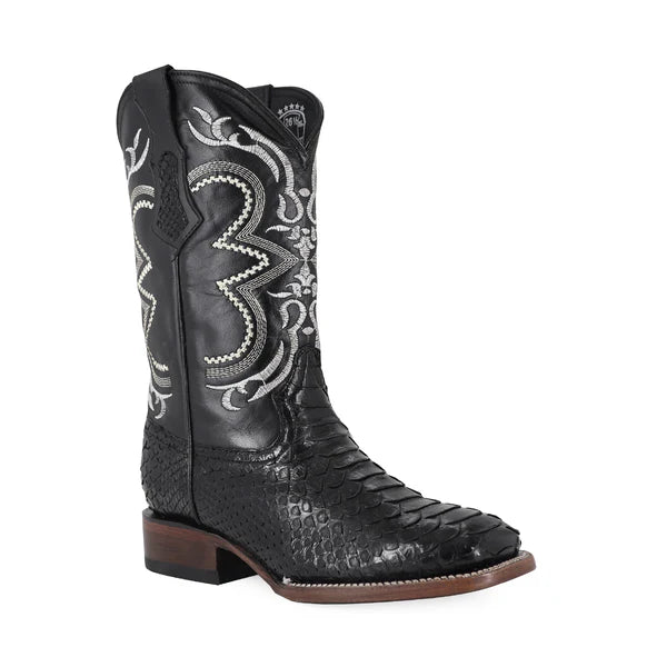 Bota Vaquera Bulldog Pitón Negro