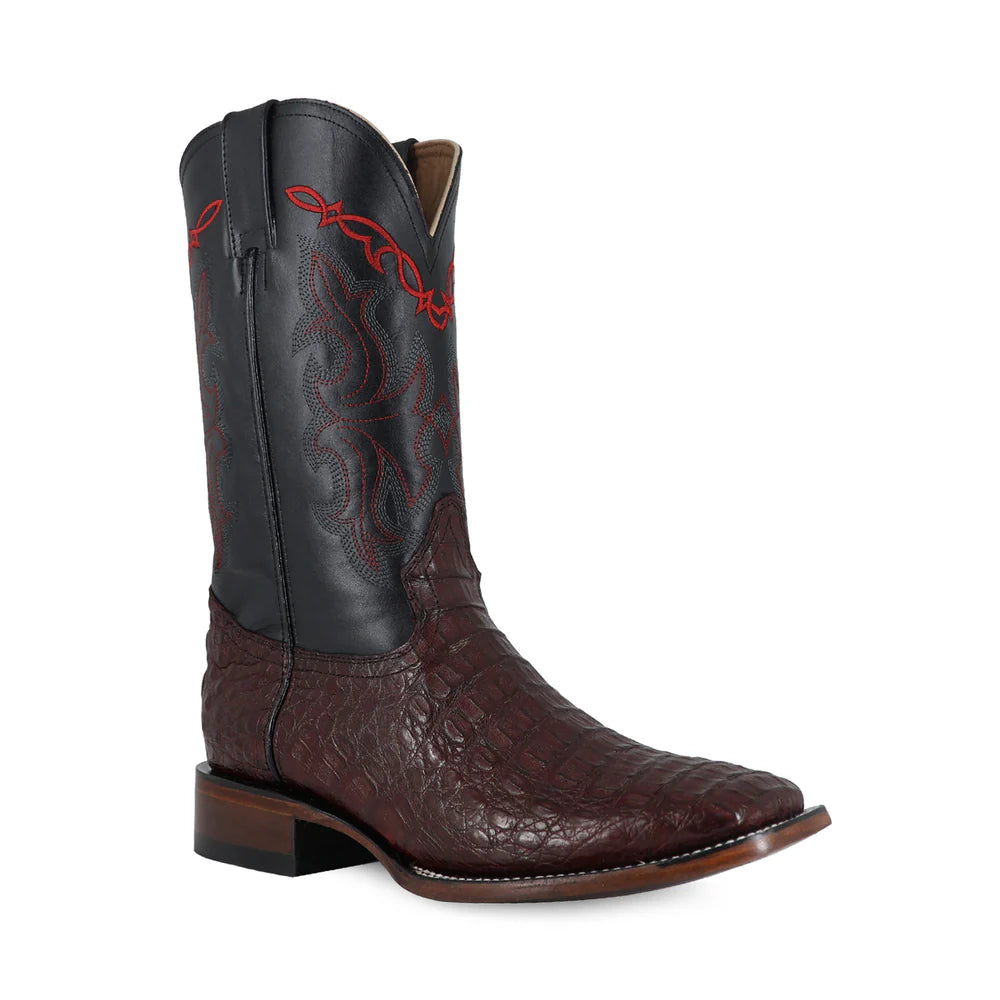 Bota Vaquera Bulldog Cocodrilo Lomo Vino