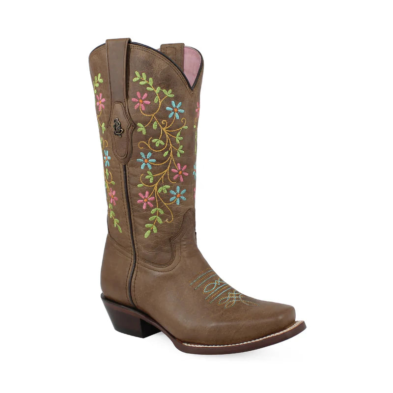 Bota vaquera para dama de piel modelo Risueña