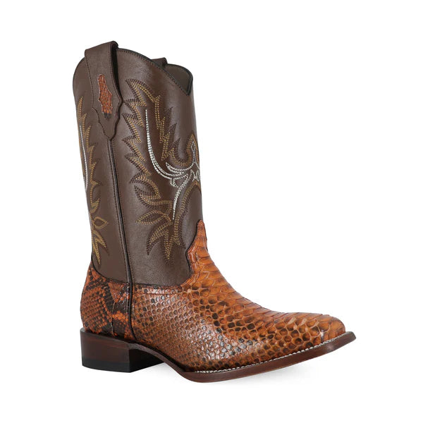 Bota Vaquera Bulldog Pitón Coñac