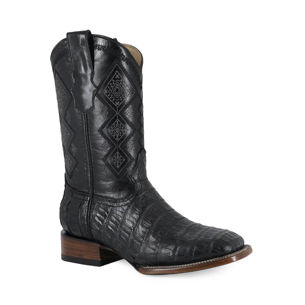 Bota Vaquera Bulldog Cocodrilo Cola Belly Negro