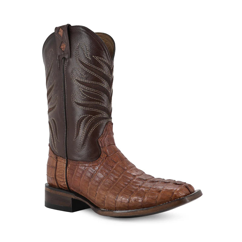 Bota Vaquera Bulldog Cocodrilo Cola Coñac