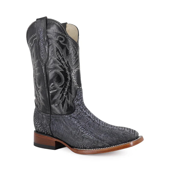 Bota Vaquera Bulldog Pata de Avestruz Azul Rustico