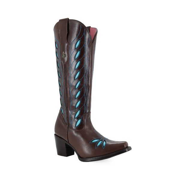 Bota vaquera para dama de piel modelo Maya