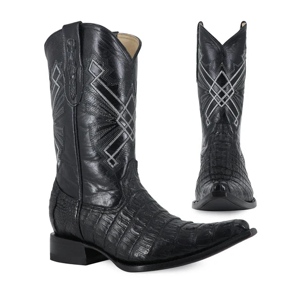 Bota Vaquera Chihuahua Cocodrilo Cola Negro