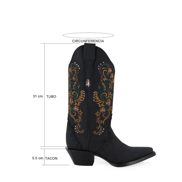 Bota vaquera para dama de piel modelo Catania