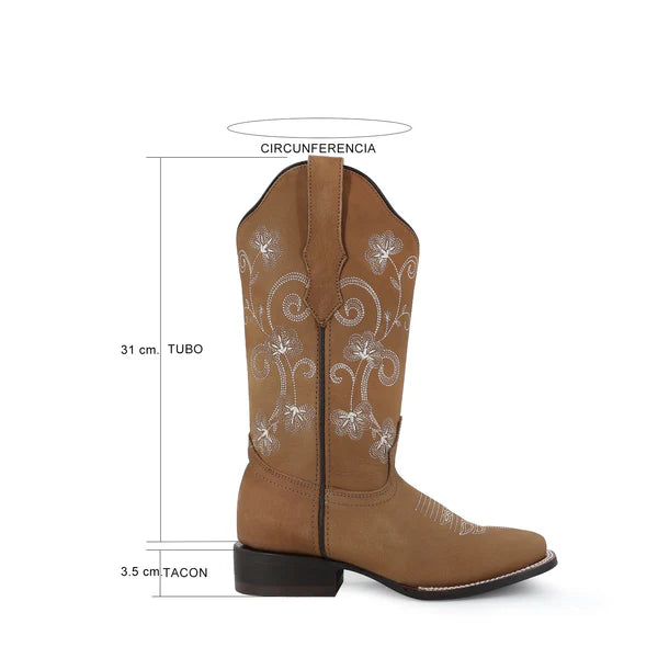Bota vaquera para dama de piel modelo Castilla